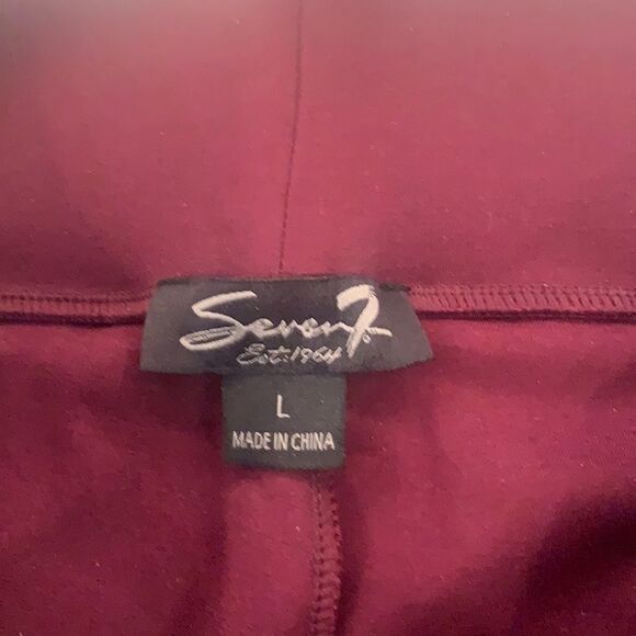 Wine Pull On Stretch Pants - Picture 4 of 7